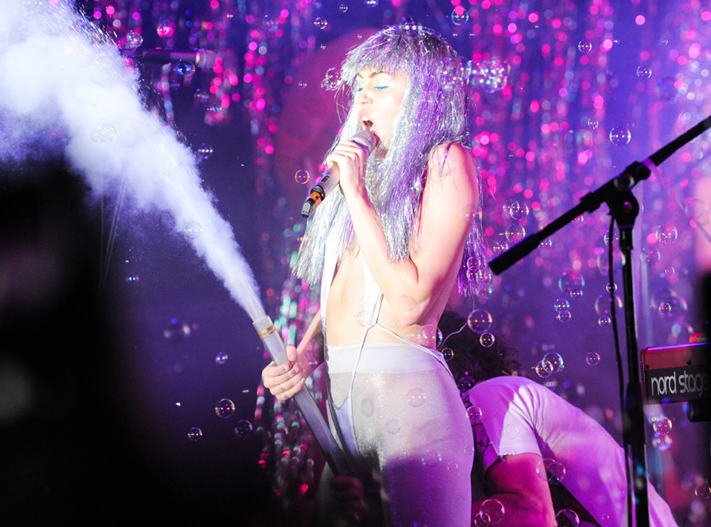 Miley Cyrus Wears Nipple Pasties A Wig And A Thong In